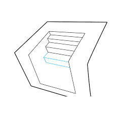 Next we place a vertical line somewhere across the horizon. How To Draw 3d Stairs Really Easy Drawing Tutorial