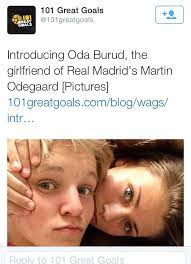 Martin ødegaard is a norwegian professional footballer who plays as an attacking midfielder for la liga club real madrid and the norway nati. Neil Sherwin On Twitter 101 Great Goals Have Outdone Themselves This Time Putting Martin Odegaard S 15 Year Old Gf In Their Wags Section Http T Co Njol2pf08n