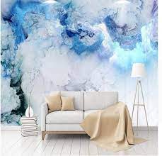 Custom Any Size Mural Blue Cloud Wallpaper Living Room Background Wall Decoration Waterproof Photo Papel De Parede Wall Decor Li Tapete Wohnzimmer Wand Tapeten