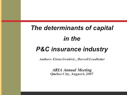 Maybe you would like to learn more about one of these? The Determinants Of Capital In The P C Insurance Industry Authors Elena Grubisic Darrell Leadbetter Aria Annual Meeting Quebec City August 6 Ppt Download