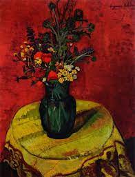 cave to canvas suzanne valadon vase of flowers on a table 1918 painting flower painting art