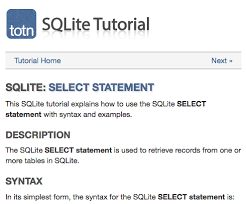 Sqlite Tutorial Explains How To Use The Sqlite Select Statement Sql Tutorial Mysql Syntax