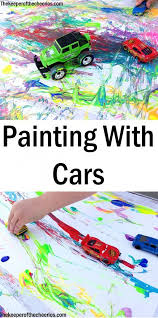 Painting With Cars Basteln Fur Jungen Kleinkinder Kunst Und Kunstprojekt Fur Kinder