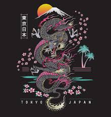 The public gallery images are free to use as your personal desktop wallpaper. Highly Detailed Dragon With Japanese Background Great For T Shirts And Posters Wall Mural Textures Themed Premium In 2021 Japanese Art Japanese Artwork Anime Wall Art