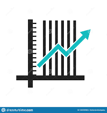 Data Analytics Ascending Line Chart Icon Vector Sign And