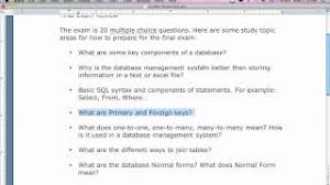 You need to create a composite primary key constraint on the employees table. Oracle Database Final Exam Review Youtube