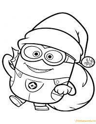 Have fun with this awesome coloring page of a two eyed minion. Minions Christmas Coloring Pages Cartoons Coloring Pages Coloring Pages For Kids And Adults