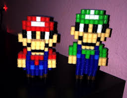 3d Perler Bead Luigi 3d Perler Bead Perler Beads Perler Bead Mario