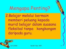 Seringkali pembelajaran didapat dari hasil refleksi ketika sharing dari para peserta tentang pembelajaran yang didapat setelah bermain game juga sangatlah luar biasa. Belajar Melalui Bermain Ppt Download