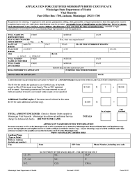 Mississippi Birth Certificate Form - Fill Out And Sign Printable Pdf  Template | Signnow