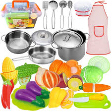 Maybe you would like to learn more about one of these? Buy Funerica Kids Kitchen Accessories Set 35 Piece Cooking Toys Set With Stainless Steel Play Pots And Pans Kitchen Utensils Cutting Vegetables Knife Apron Chef Hat And Storage Container Online In Taiwan