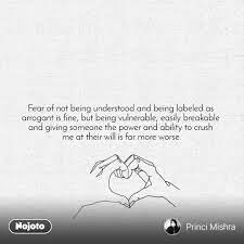 Fear Of Not Being Understood And Being Labeled As English Quotes