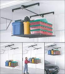 Amazon Com Racor Phl 1r Pro Heavylift 4 By 4 Foot Cable Lifted Storage Rack Home Improv Overhead Garage Storage Garage Ceiling Storage Garage Storage Systems