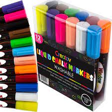 Their ink dries quickly, so the pages won't bleed, and with an idea sheet. Liquid Chalk Window Markers 12 Colored Neon Safe Easy To Use Non Toxic Great For All Ages By Creatov Walmart Com Walmart Com