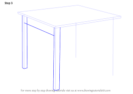 Learn How To Draw A Table Furniture Step By Step Drawing Tutorials Table Drawings Table Furniture