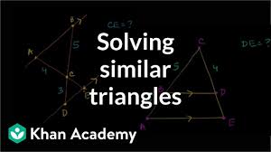 What is a general procedure for solving a triangle—that is, for finding the unknown side lengths and angle measures given three side lengths and/or angle measures? Solving Similar Triangles Video Khan Academy