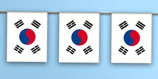The flag of south korea features four colors: South Korea Flag Bunting