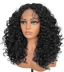 Amazon.com : MITIMES 16inch Pre Plucked HD Curly Lace Front Wig Natural  Black Human Hair Blend Synthetic Short Curly Lace Front Wigs for Black  Women : Beauty & Personal Care