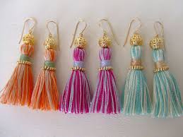 タッセルピアス google search fabric jewelry silk thread jewelry thread jewellery