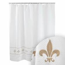 Jacaranda Living Beige Fleur De Lis Shower Curtain Curtains Decor Printed Shower Curtain