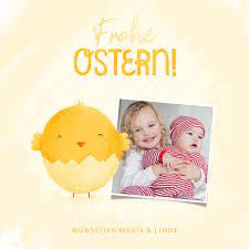 Josef, philipp, jutta und marie lumetsberger. Osterkarte Frohe Ostern Eigenes Foto Kuken Kaartje2go