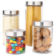 Canister set of 5, glass kitchen canisters with airtight bamboo lid, glass storage jars for kitchen, bathroom and pantry organization ideal for flour, sugar, coffee, cookie jar, candy, snack and more. Savings On 4 Piece Kitchen Canister Set By Orren Ellis Perabotan Dapur Dapur