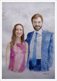 Retrato Pintado Por Encargo En Acuarela De Una Pareja Ruben De Luis En 2020 Retrato Acuarela Retratos Acuarela