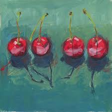 Original Abstract Painting Cherries Small Daily Painting Etsy Daily Painting Cherries Painting Original Abstract Painting