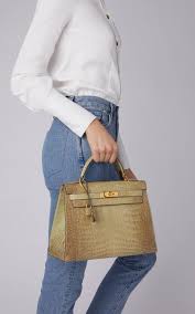 Hermes 32cm Vert Celadon Natura Alligator Himalayan Kelly Bag By Hermes Vintage By Heritage Auctions Moda Operandi Hermes Bag Birkin Vintage Hermes Bags