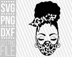 Black Woman In Mask Svg Afro Hair Svg Leopard Prints Svg Hair Bow Svg File For Cricut Vector Silhouette Instant Download Cuttable In 2021 Black Woman Silhouette Black Girl Magic Art