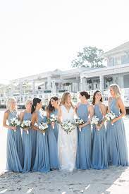 Beautiful Blues Stunning Watercolors Makes This Summer Wedding Shine Wedding Bridesmaid Dresses Blue Bridesmaid Dresses Wedding Bridesmaids