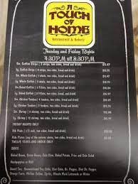 2017 Menu Picture Of A Touch Of Home Restaurant And Bakery West Point Tripadvisor
