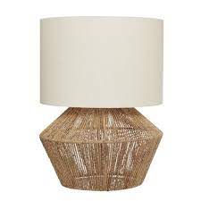 121 50 Cassie Table Lamp With Natural Tan Thread Base And White Shade Crystal Palace Lighting Table Lamp Shades Lamp Lamp Shade