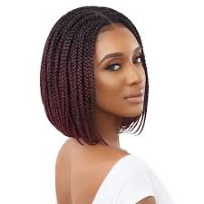 Amazon.com: Outre 4x4 Lace Front Wig Pre Braided hand Tied HD Lace BOX  BRAID BOB 12" (1B)