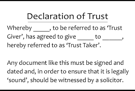 (a) the principal beneficiary shall have a personal right of. Declaration Of Trust Property Sam Conveyancing