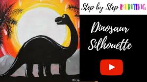 How To Paint A Dinosaur Silhouette Youtube All of these dinosaur silhouette background resources are for free download on pngtree. how to paint a dinosaur silhouette