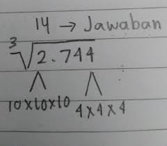 Bilangan pangkat 3 yang hasil satuannya 2 adalah 8^3=512. Akar Pangkat Tiga Dari 2744 Pakai Jalan Ya Brainly Co Id