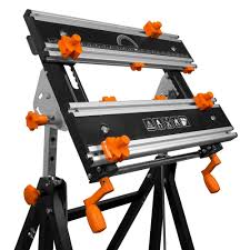 Wen 2 Ft H Adjustable Tilting Steel Portable Workbench And Vise With 8 Sliding Clamps Wb2322 The Home Depot Portable Workbench Workbench Portable Work Table