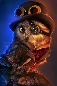 Pin By Mandy Barton On Owl Art Steampunk Animals Steampunk Artwork Steampunk Owls