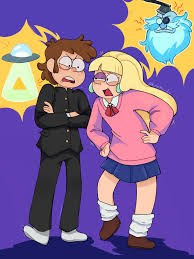 Dipper and Pacifica as Okarun and Momo | Gravity Falls x Dandadan crossover  art by @kinoko_do17 : rgravityfalls