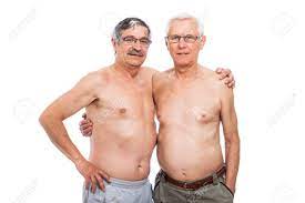 Portrait Of Two Shirtless Elderly Men, Isolated On White Background. Stock  Photo, Picture and Royalty Free Image. Image 17133739.
