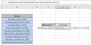 Lookup Closest Match Using Index Match Function