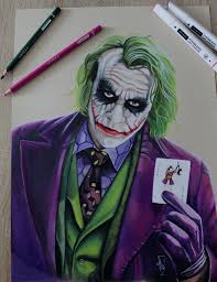Joker Ledger Edition In 2020 Joker Drawings Joker Artwork Colorful Drawings