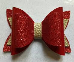 Mono De Vinil Rojo Y Dorado Charol Y Glitter Red Bow Monos De Lazo Lazos De Fieltro Monos Para El Cabello De Boutique