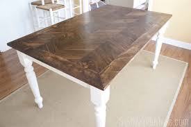 From Tile Top To Herringbone Table Makeover Pt 2 Southern Revivals Kitchen Table Makeover Top Kitchen Table Diy Kitchen Table