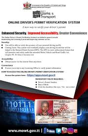 Online Driver S Permit Verification Ministry Of Works And Transport Trinidad Tobago Facebook