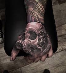 Skull Clock Hand Tattoo Best Tattoo Design Ideas Hand Tattoos For Guys Skull Hand Tattoo Hand Tattoos