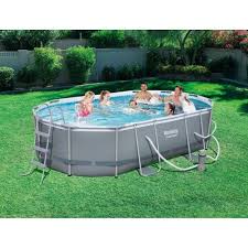 Bestway Power Steel 16 X 10 X 42 Oval Frame Swimming Pool Set Multi Oval Pool Above Ground Swimming Pools Swimming Pools