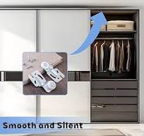 Amazon.com: Closet Sliding Door Hardware Wardrobe Roller Kit ...