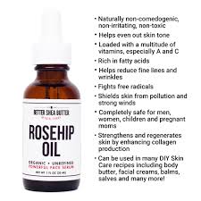 Organic Rosehip Oil Unrefined Rosehip Seed Oil Better Shea Butter Rosehip Oil Benefits Oils For Skin Best Oil For Skin